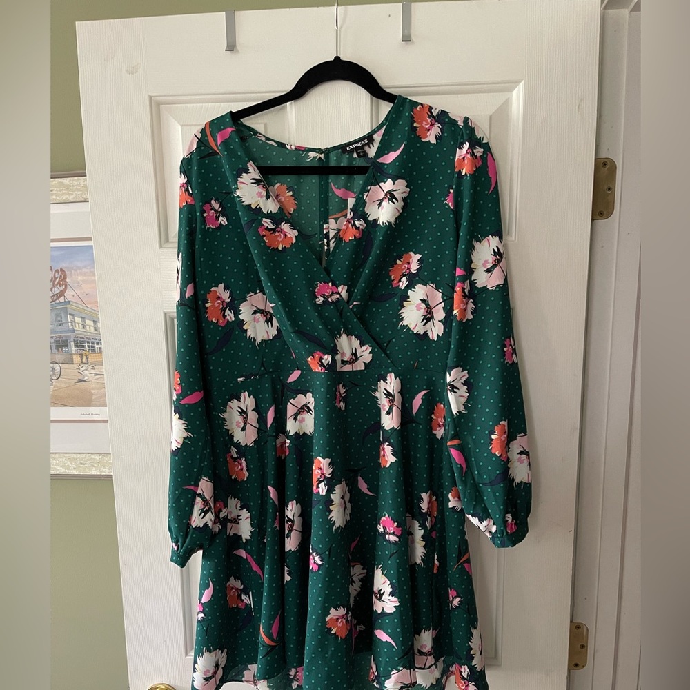 Express dress, green floral